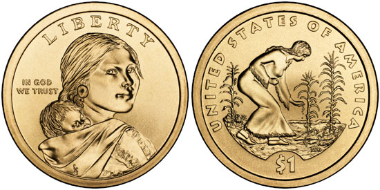 1 Coin 2009 Sacagawea Sac Dollar 2 Sided 