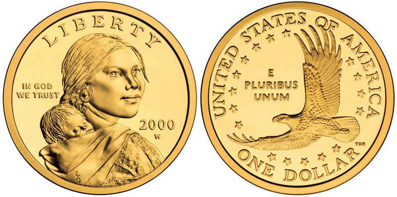2000-W 22-Karat Gold Sacagawea Dollars